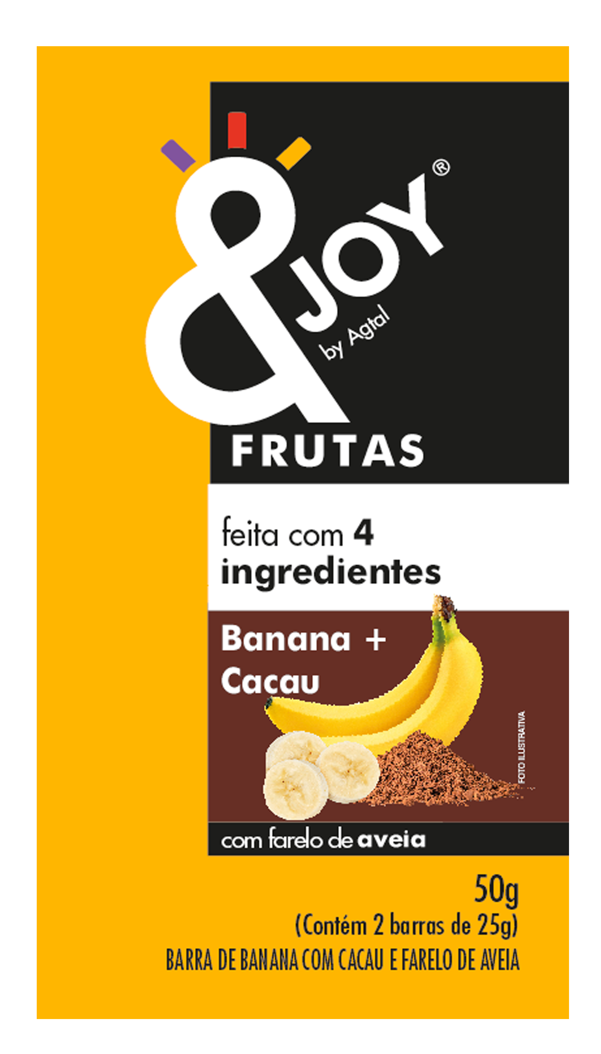 Cartucho Barra Frutas Enjoy Banana Cacau vertical