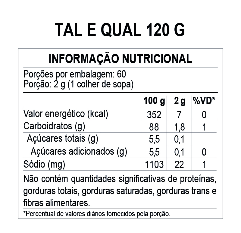 Tabela Nutricional