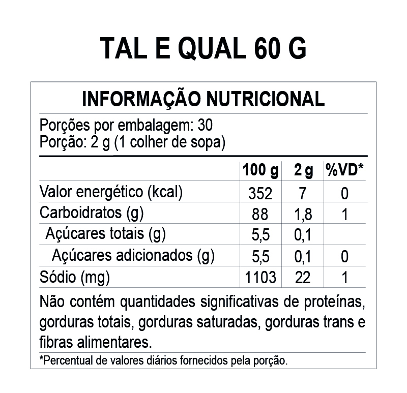 Tabela Nutricional