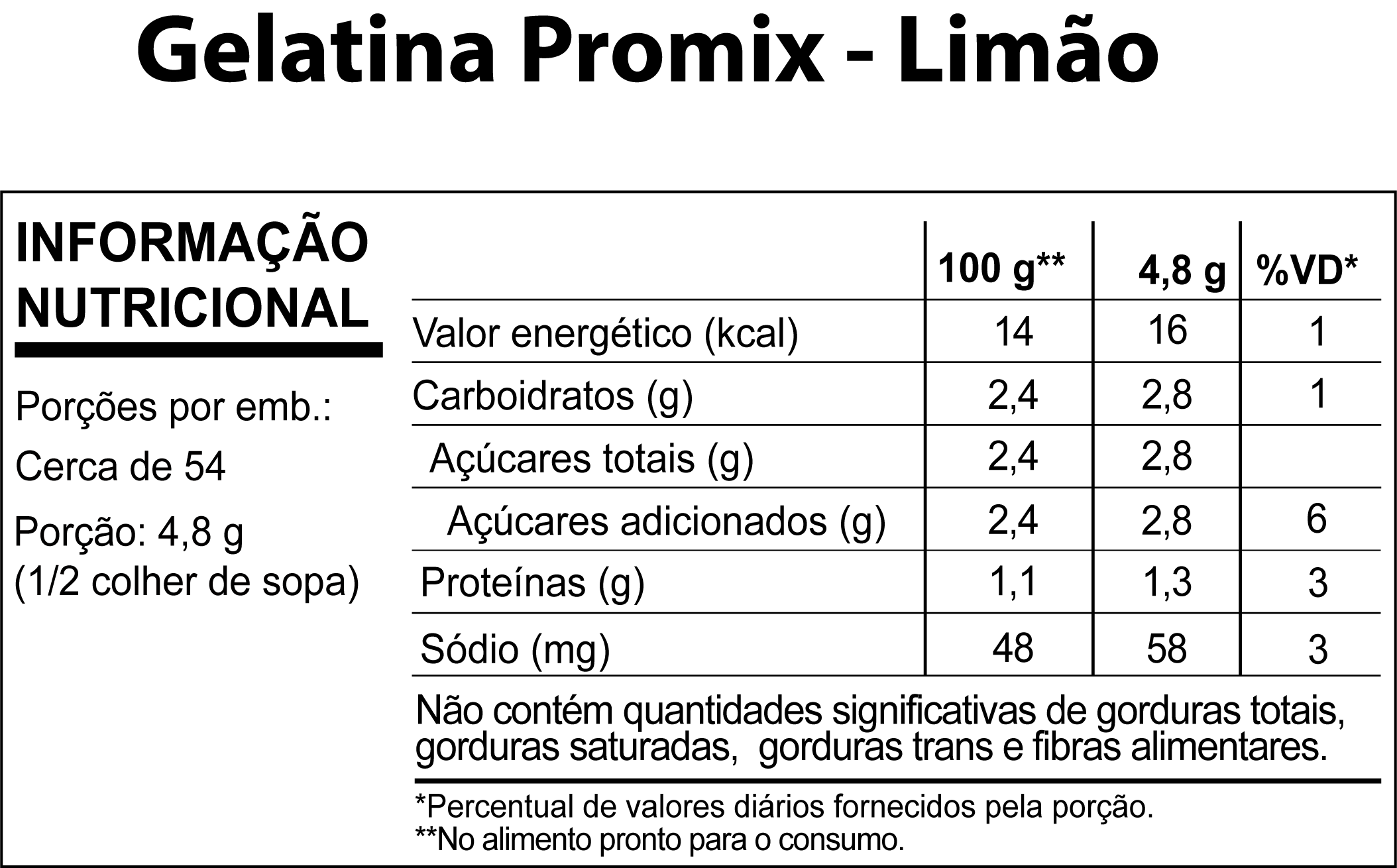 Tabela Nutricional