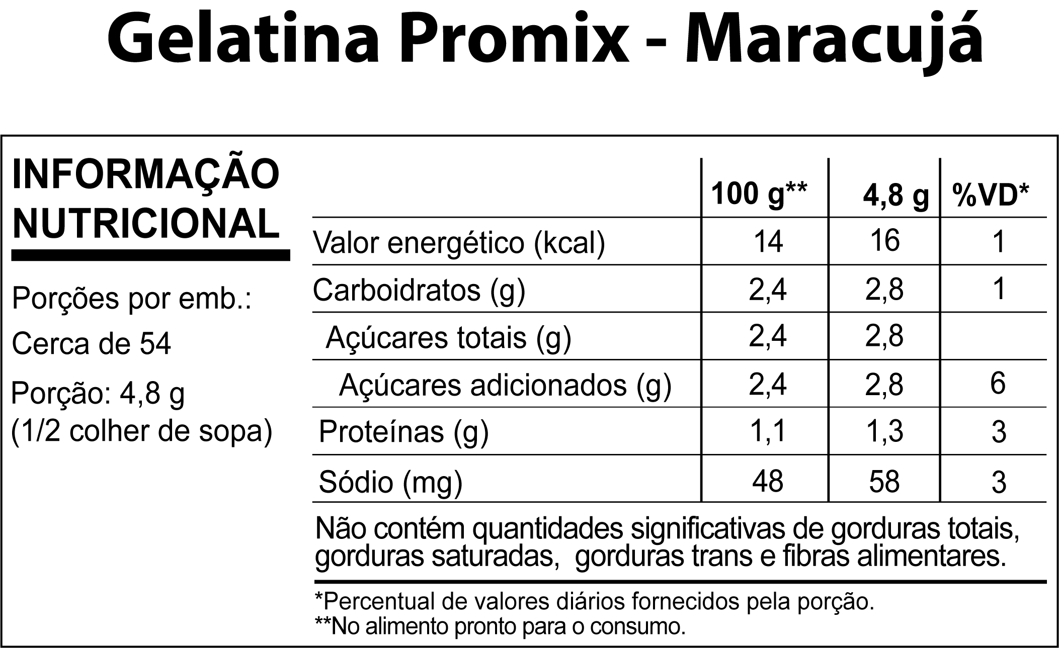 Tabela Nutricional