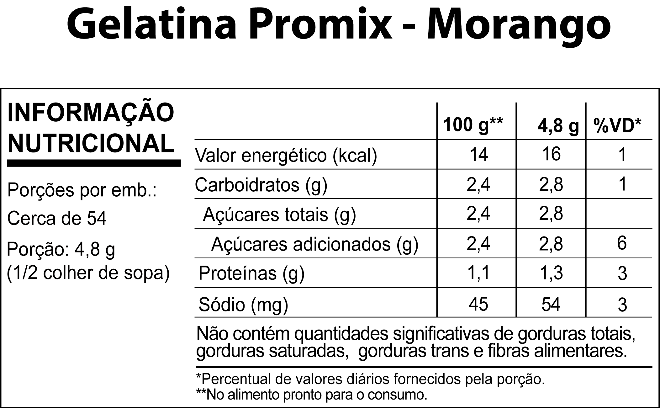 Tabela Nutricional