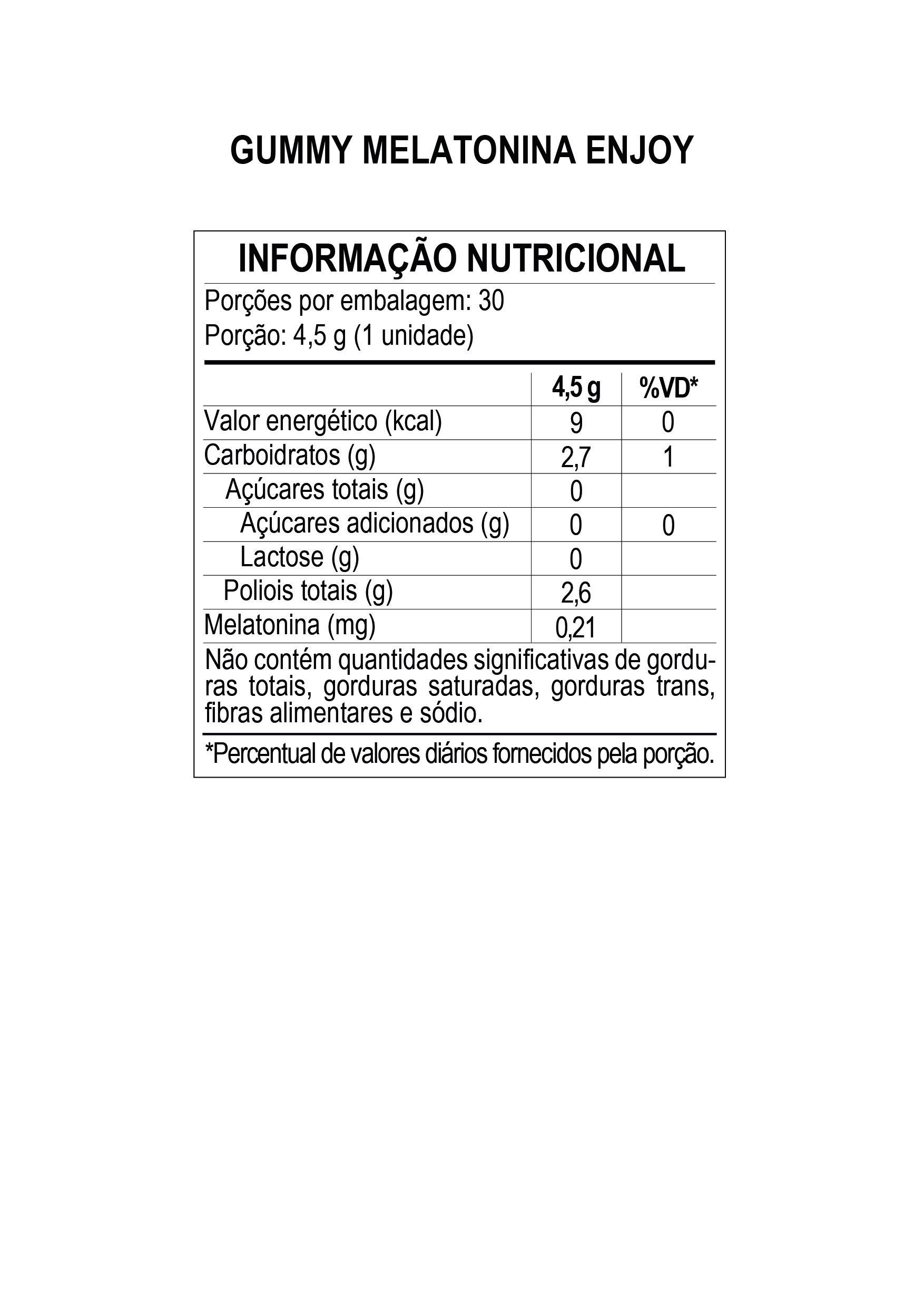 Tabela Nutricional