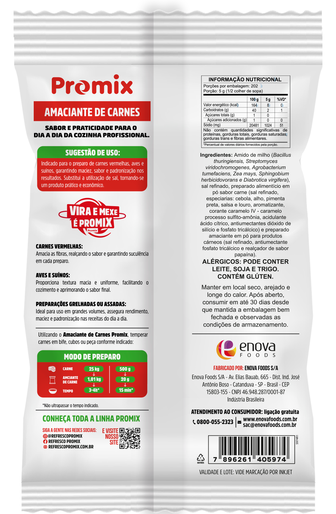 Amaciante de carne - Verso