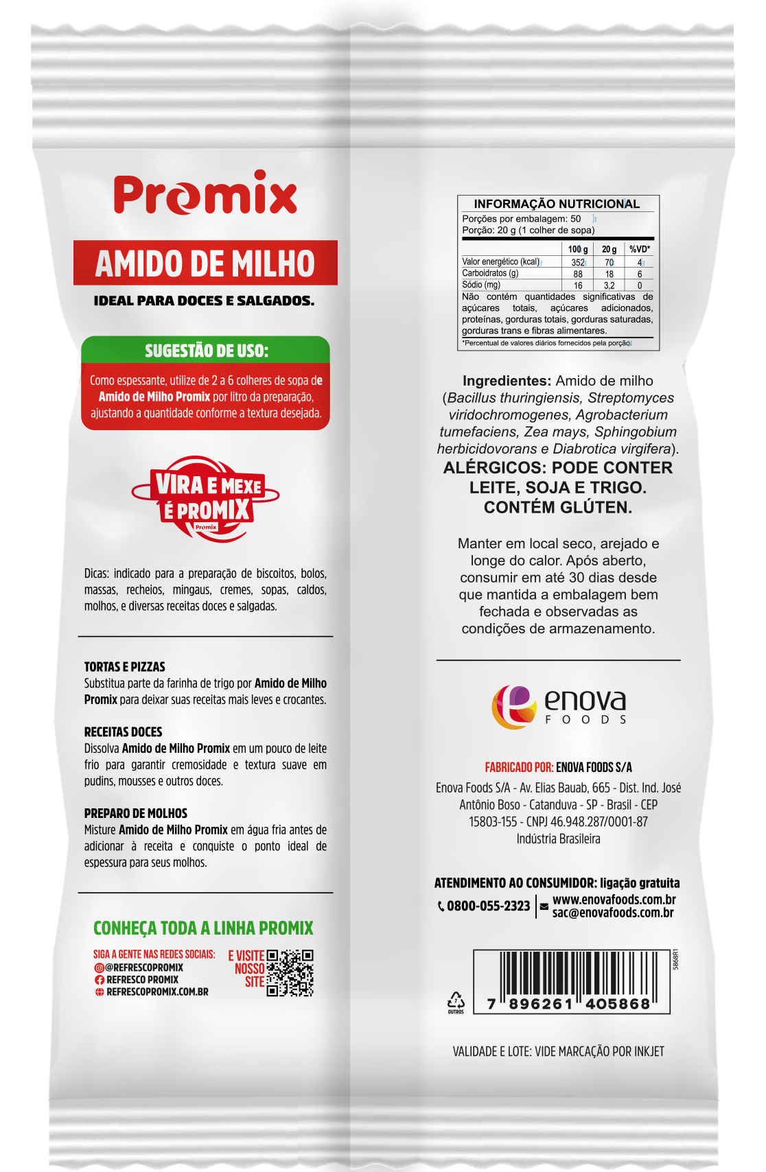 Amido de milho - Verso