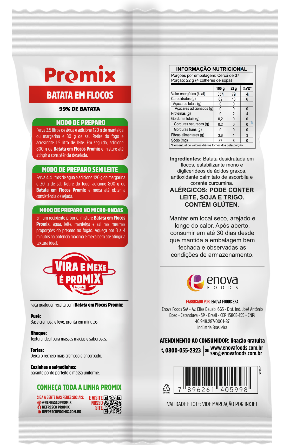 Batata em flocos - verso