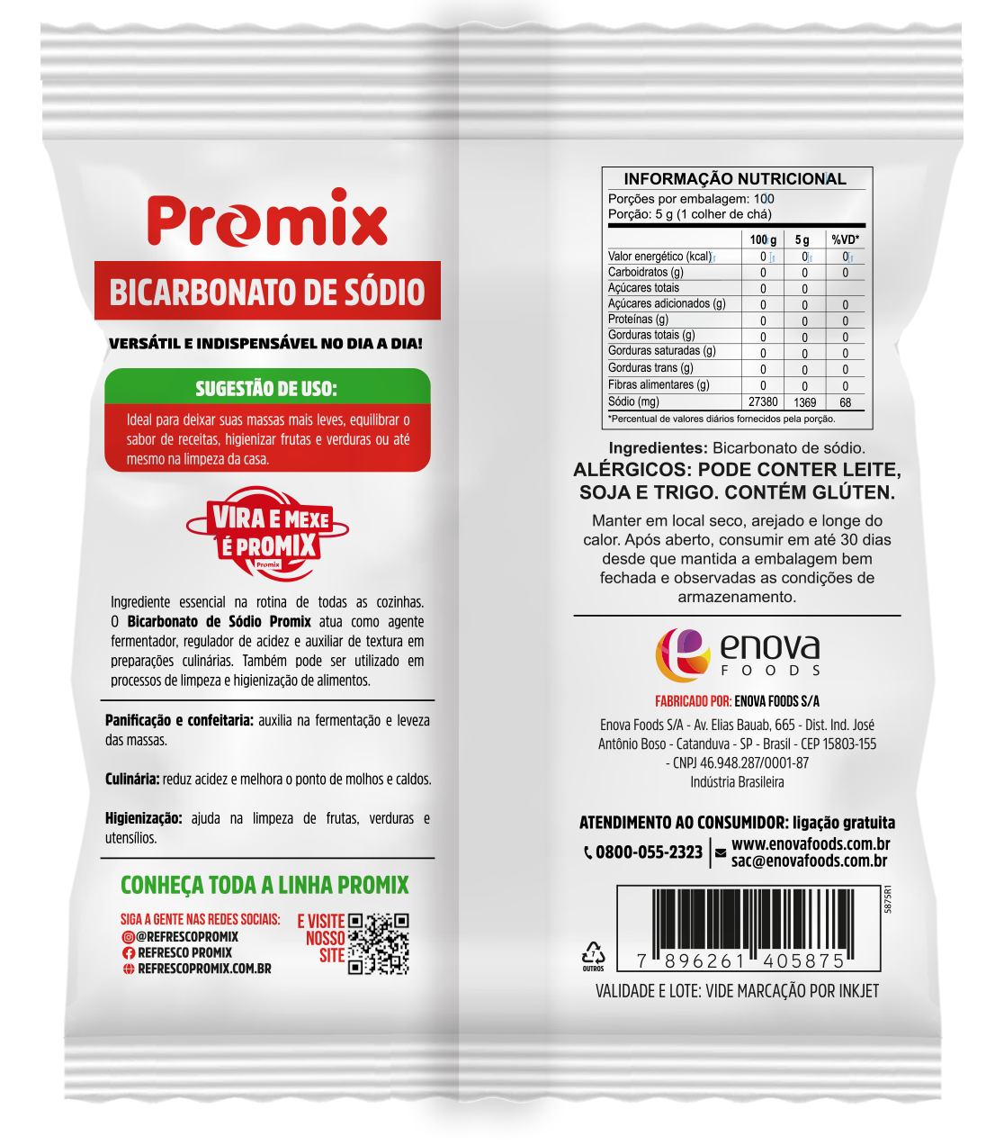 Bicarbonato de sódio - Verso