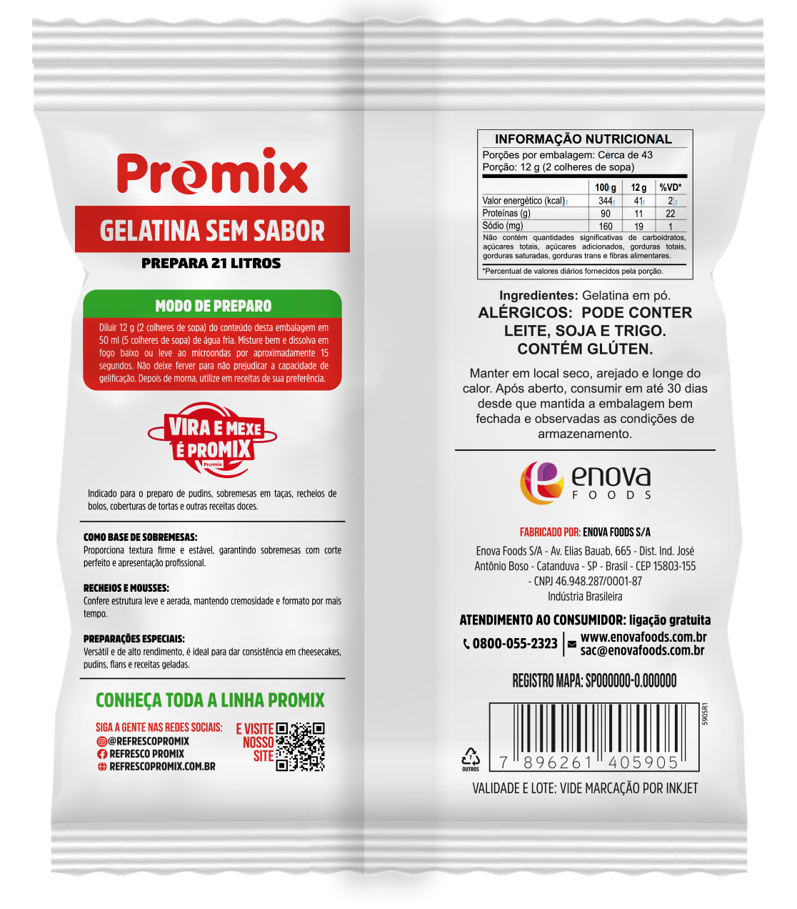 Gelatina sem sabor - Verso